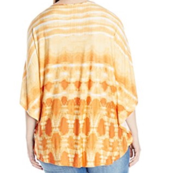 RUBY RD Orange Tie Dye Beaded Knit Dolman Career or Casual Top 1X Plus - Picture 4 of 11